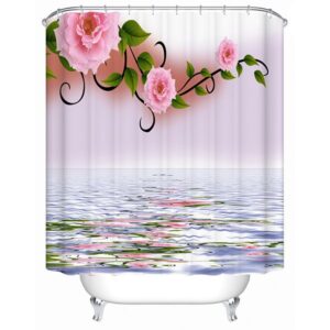 Peaceful Water and Graceful Flower 3D Shower Curtain