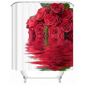 Glamerous Red Rose Bouquet 3D Shower Curtain
