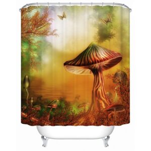 Fairytale Mysterious Mushroom Valley 3D Shower Curtain