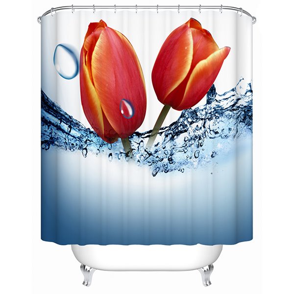Charming Flower Buds 3D Printing Shower Curtain - Image 3