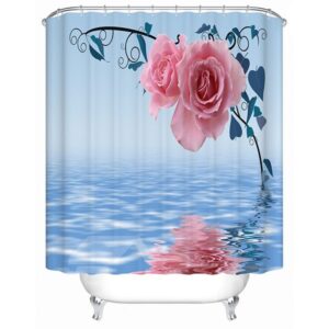 Modern Faddish Beautiful Pink Roses 3D Shower Curtain
