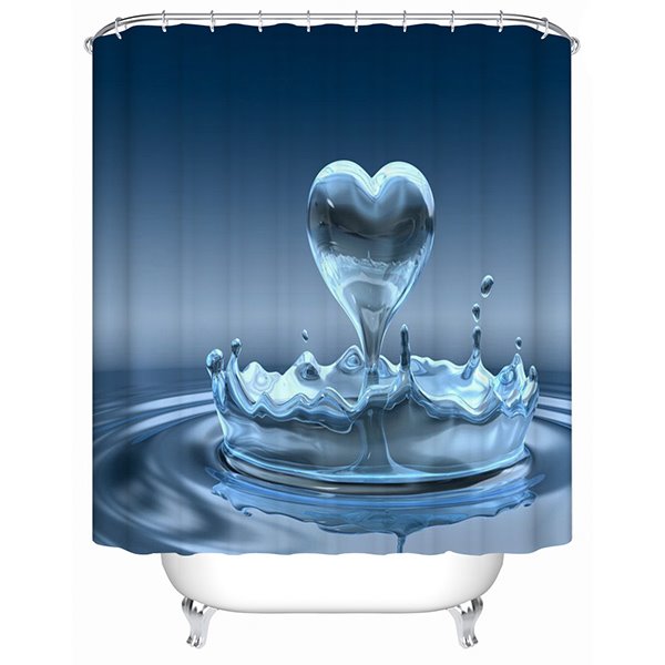 Innovative Design VividHeart-shaped Water 3D Printing Shower Curtain - Image 2