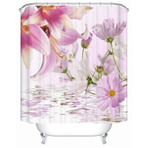 Graceful Charming Lily Printing 3D Shower Curtain