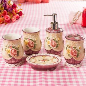 Retro Noble Elegant Style 5 Pieces Bathroom Ensembles
