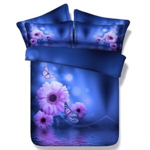 3D Butterflies and Daisy Printed 5-Piece Comforter Sets