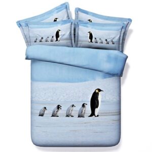 A Group of Penguins Polyester 4-Piece 3D Bedding Sets/Duvet Covers