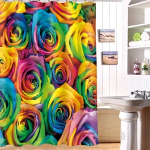 Magnificent Colorful Rose Image 3D Shower Curtain
