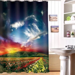 Attractive Natural Scenery 100% Polyester 3D Shower Curtain