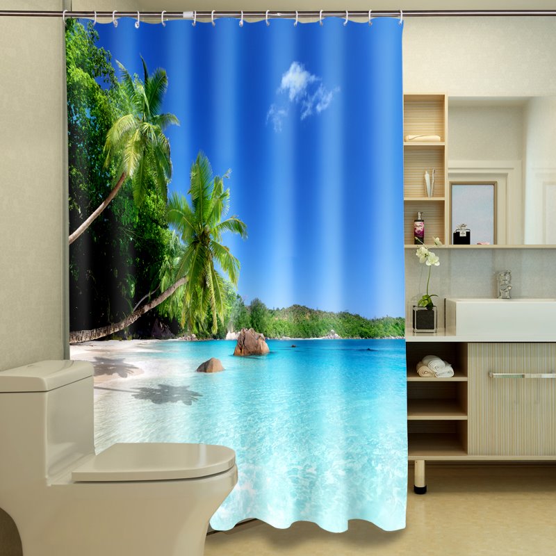 High Class Unique Beautiful Harbor 3D Shower Curtain - Image 2