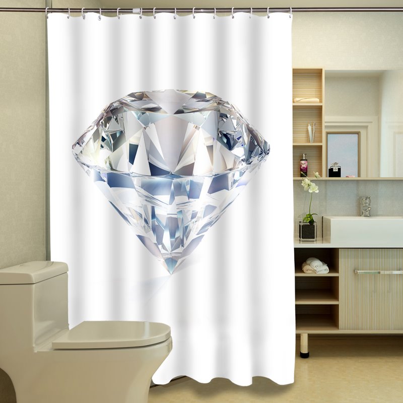 Superior Splendid Diamond Polyester 3D Shower Curtain