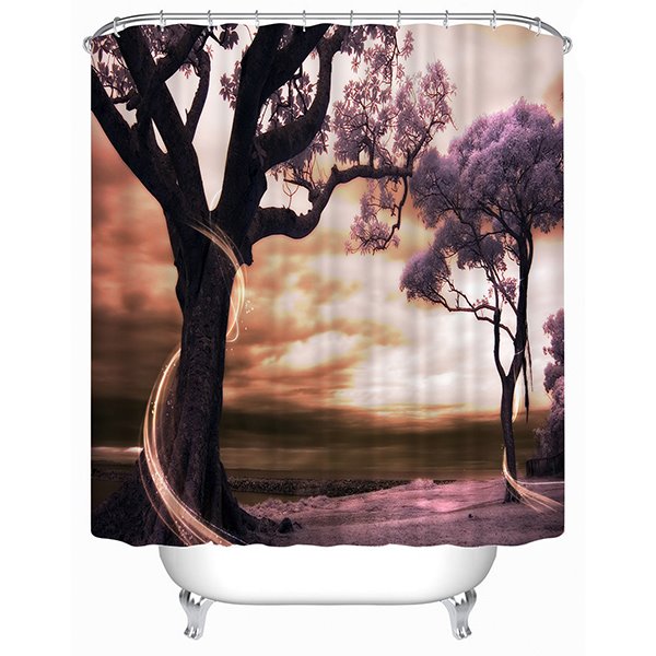 Romantic Love Trees Print 3D Shower Curtain