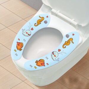 Convenien Quick-Dry Blue Stickup Toilet Seat Cover