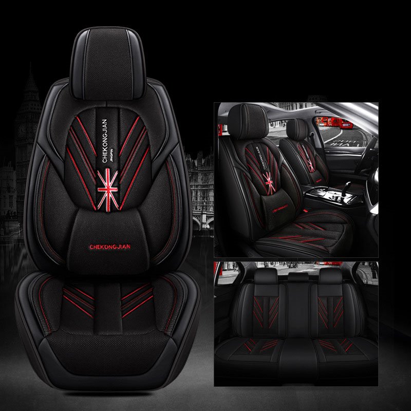 Leather and Linen Materials Resistant Breathable Car Seat Covers Universal Fit Seat Cushion Suitable for Most Cars Full Set
