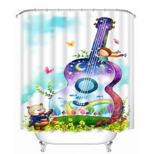 Colorful Violoncello Print 3D Shower Curtain