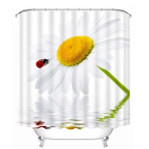 A Lovely White Daisy Print 3D Shower Curtain