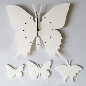 Modern Design Black Beautiful Butterfly Shape Wall Clock