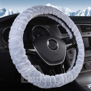 Short Plush Velvety Soft Textured Car Steering Wheel Cover Sets
