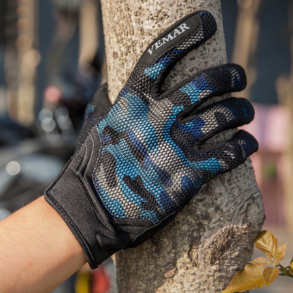 A Pair Breathable Motorcycle Gloves Polyester Fiber Shield Fall-Proof All-Finger Gloves Protect Hands - Image 14