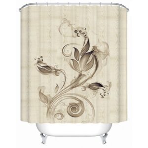 Amazing Ink Flowers Print 3D Bathroom Shower Curtain