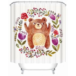 Clip Art Lovely Beer Cheer Print 3D Bathroom Shower Curtain
