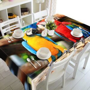 Colorful Parrots Pattern Polyester 3D Tablecloth