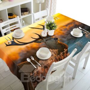 Magical Design Saki Deer Pattern 3D Tablecloth