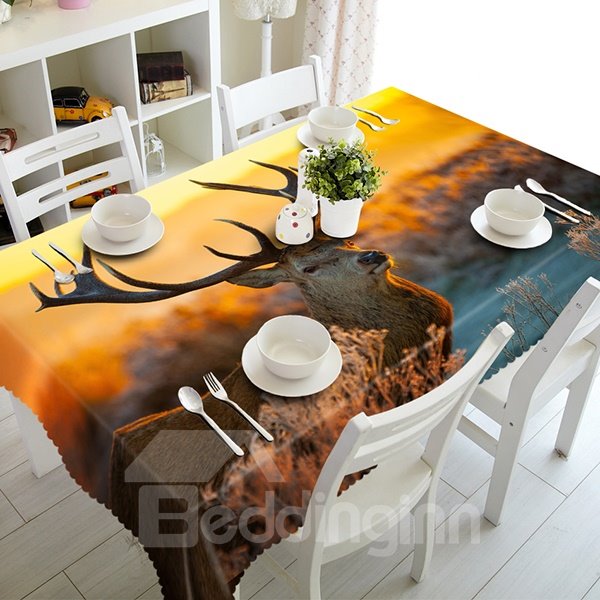 Magical Design Saki Deer Pattern 3D Tablecloth