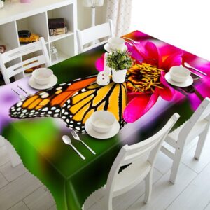 Popular Flower and Butterfly Pattern 3D Tablecloth