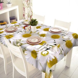 Beautiful Polyester Daisy Pattern 3D Tablecloth