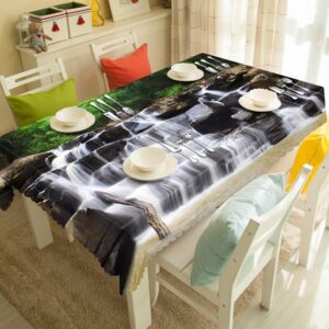 Natural Waterfall Scenery Pattern Design Dining Room Decoration 3D Tablecloth