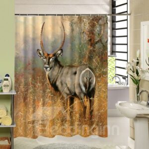 A Deer Torsion Head Printing 3D Bathroom Decor Shower Curtain