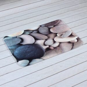 Real-Like Pebble Printing 3D Skid Resistance Bath Rug
