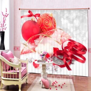 Christmas Decors Printing Merry Christmas 3D Curtain