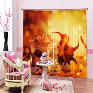 Modern 3D Print Window Curtain Gorgeous Face Shield for Masquerade