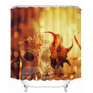 Gorgeous 3D Face Shield Pattern Shower Curtain for Masquerade Bathroom