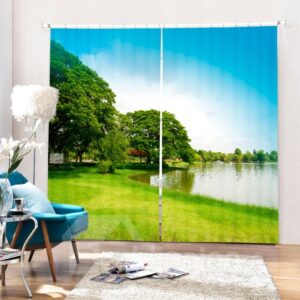 Pretty Quiet Lake Scenes Printing 3D Curtain