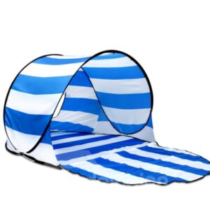 UV Protection Light Instant Pop-Up Cabana Beach Blue White Stripe Tent