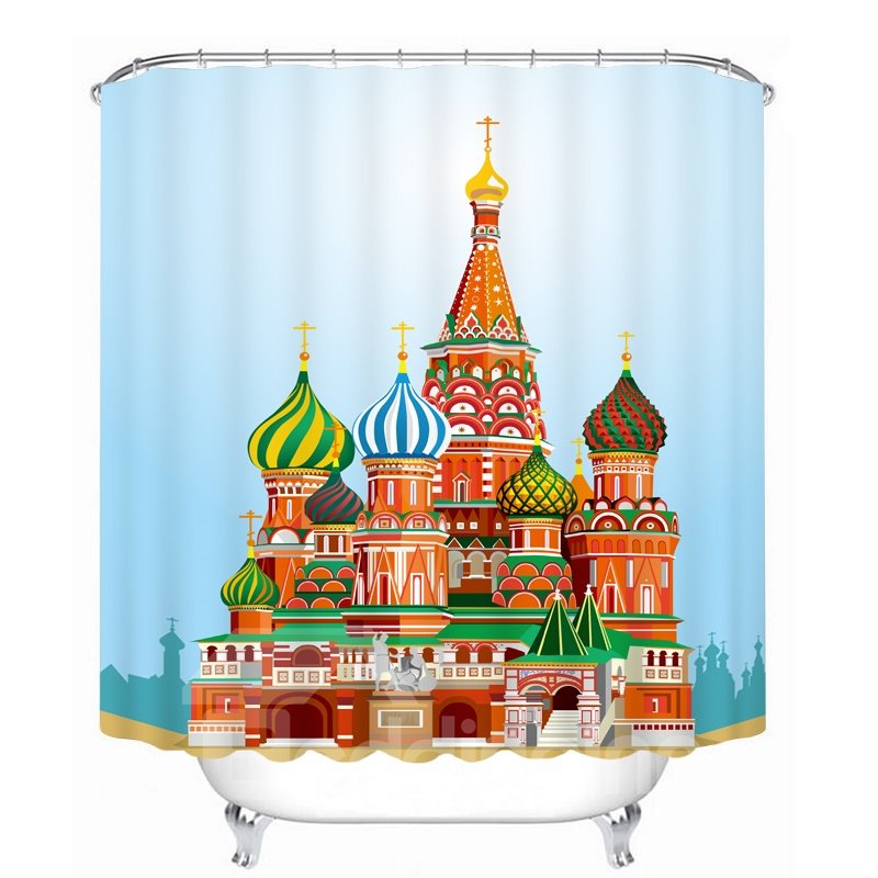 The Castle in the Fairy Tale Printing Bathroom 3D Shower Curtain - Image 3