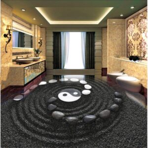 Awesome Fancy Stone Tai Chi Pattern Home Decorative Splicing Custom 3D Floor Murals