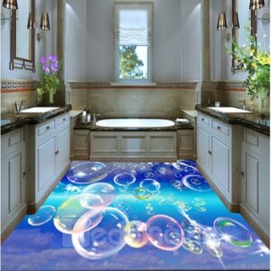 Colorful Bubbles Pattern Waterproof and Antiskid Decorative 3D Floor Murals
