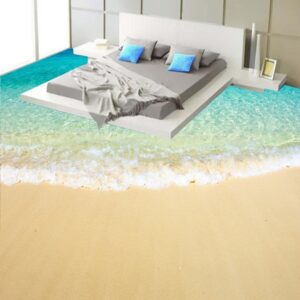 Beach Scenery 3D Fabric Waterproof Floor Murals