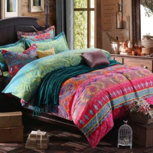 Fabulous Damask Print Pink 4-Piece Cotton Bedding Sets/Duvet Cover