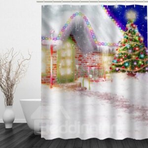 Dreamy Christmas Night Printing Bathroom 3D Shower Curtain