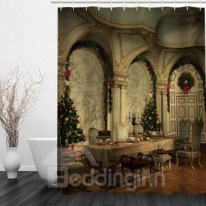 Gorgeous Room in Christmas Printing Bathroom 3D Shower Curtain