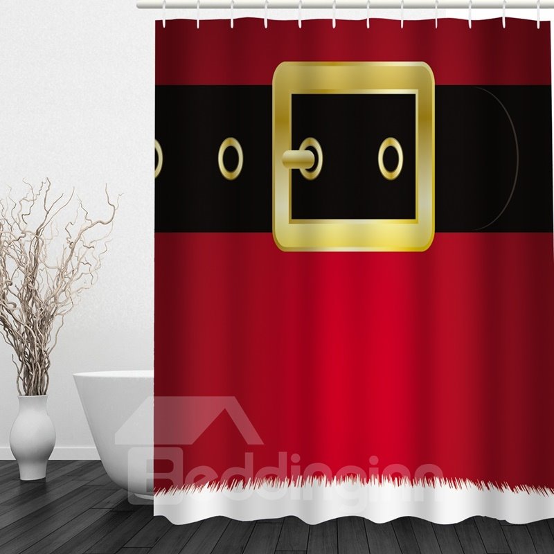 Chic Christmas Theme Printing Bathroom 3D Shower Curtain - Image 3