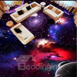 Creative Fashion Design Galaxy Print Home Decorative Waterproof 3D Floor Murals