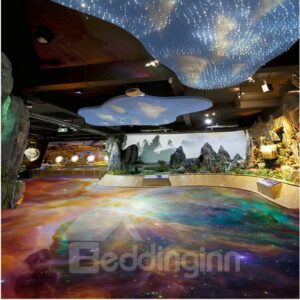 Amazing Modern Design Galaxy Print Waterproof Splicing 3D Floor Murals