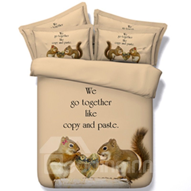 Cute Squirrel Lovers Print 5-Piece Comforter Sets - Image 2