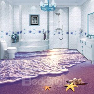 Sunset and Purple Beach Nonslip 3D Waterproof Floor Murals