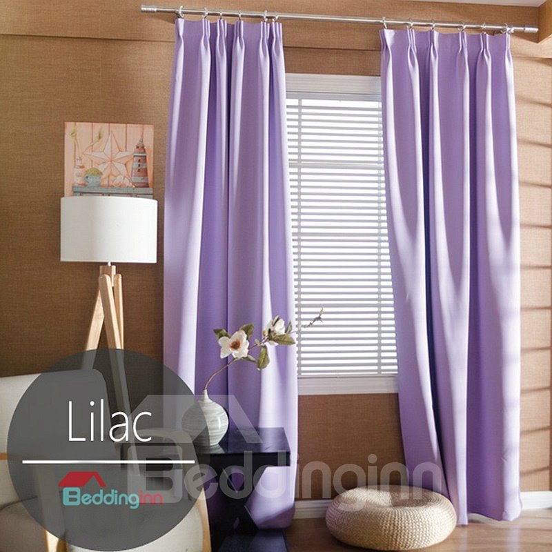 Contemporary Concise Solid Lilac Polyester Custom Curtain - Image 15